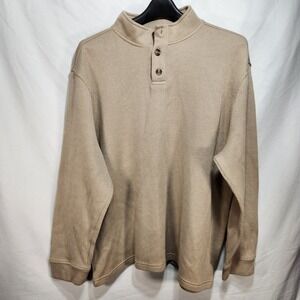 Hawker Rye Sweater Mens Size 3XL Cotton Blend Mockneck Button Knit Pullover